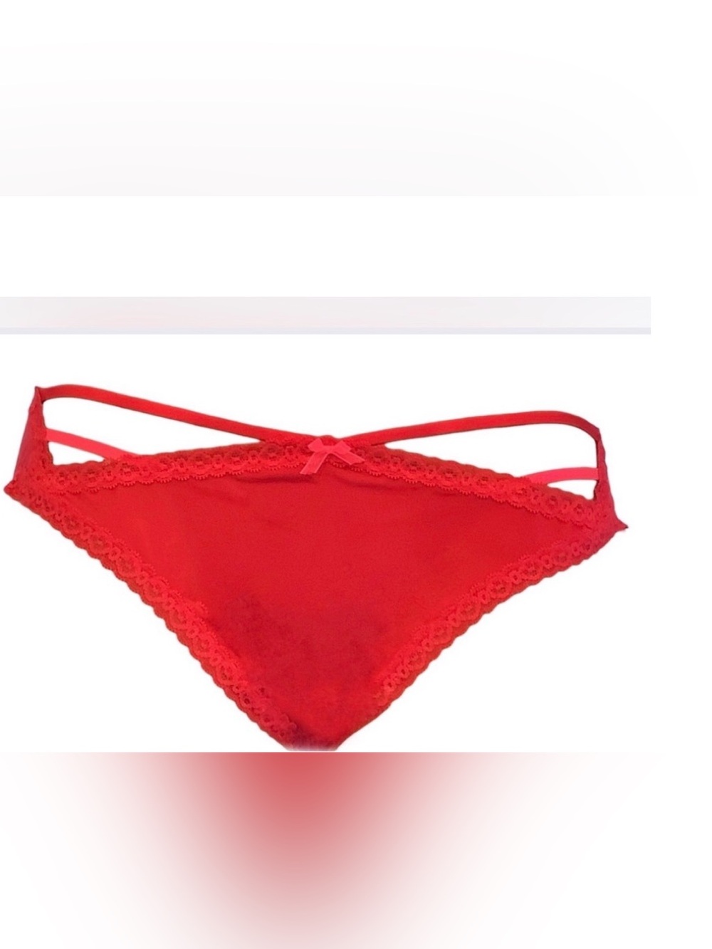 Red Victoria's Secret Strappy Culotte Bikini Briefs. NWOT. Sz. L